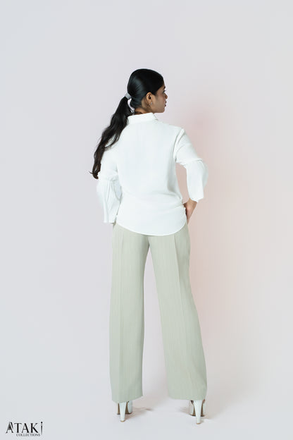 Ivory Textured Panel Blouse