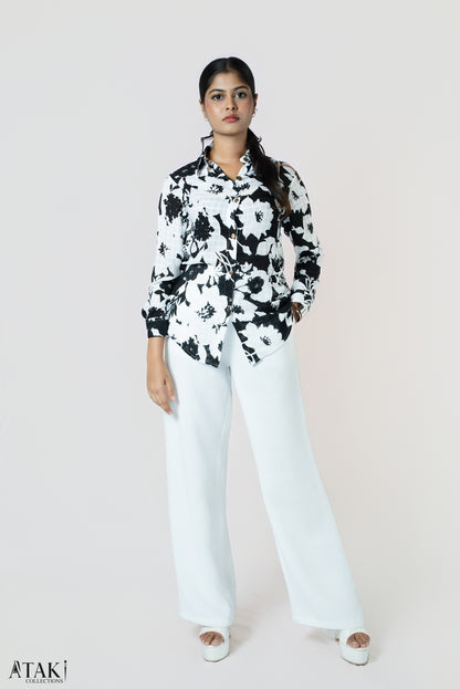 Mono Bloom Button-Up