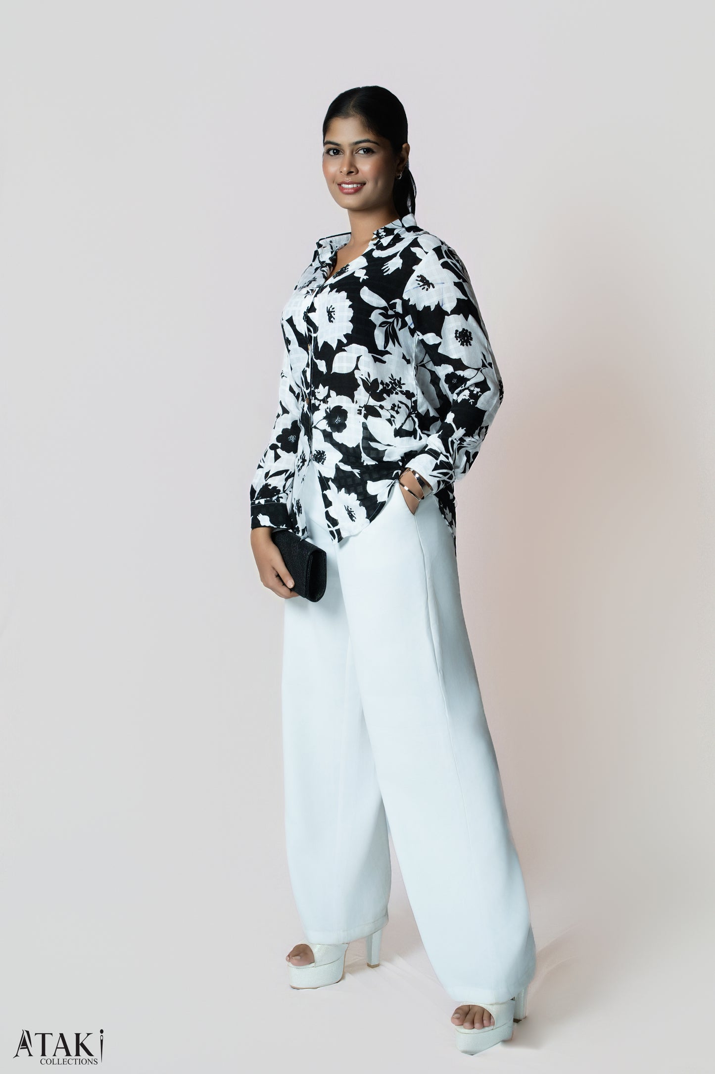 Mono Bloom Button-Up