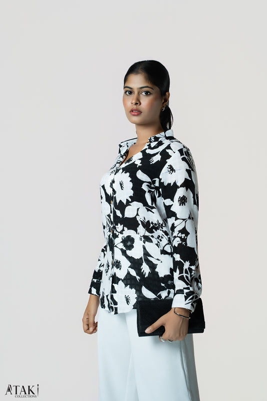 Mono Bloom Button-Up