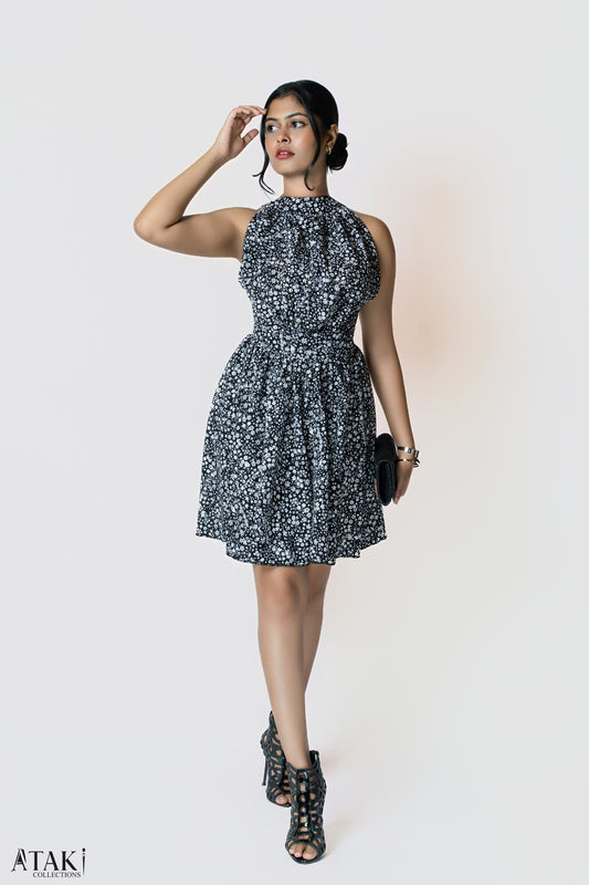 Noir Meadow Halter Dress