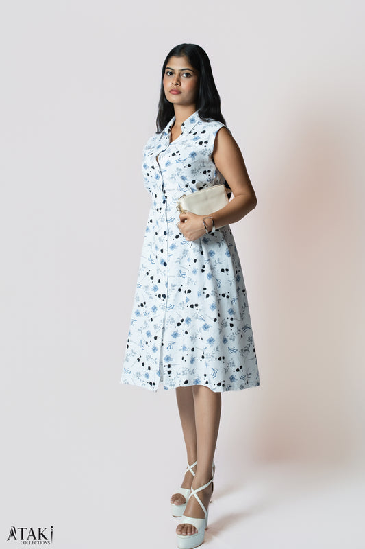 Petal Whirl Belted Dress