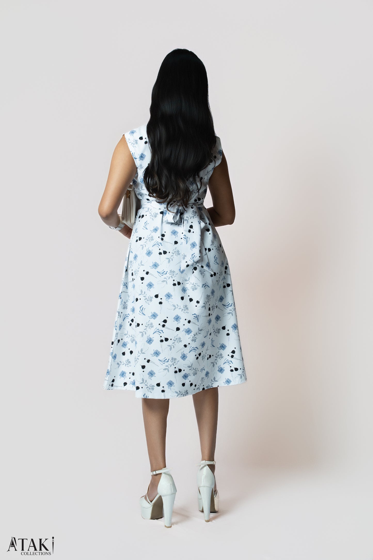 Petal Whirl Belted Dress