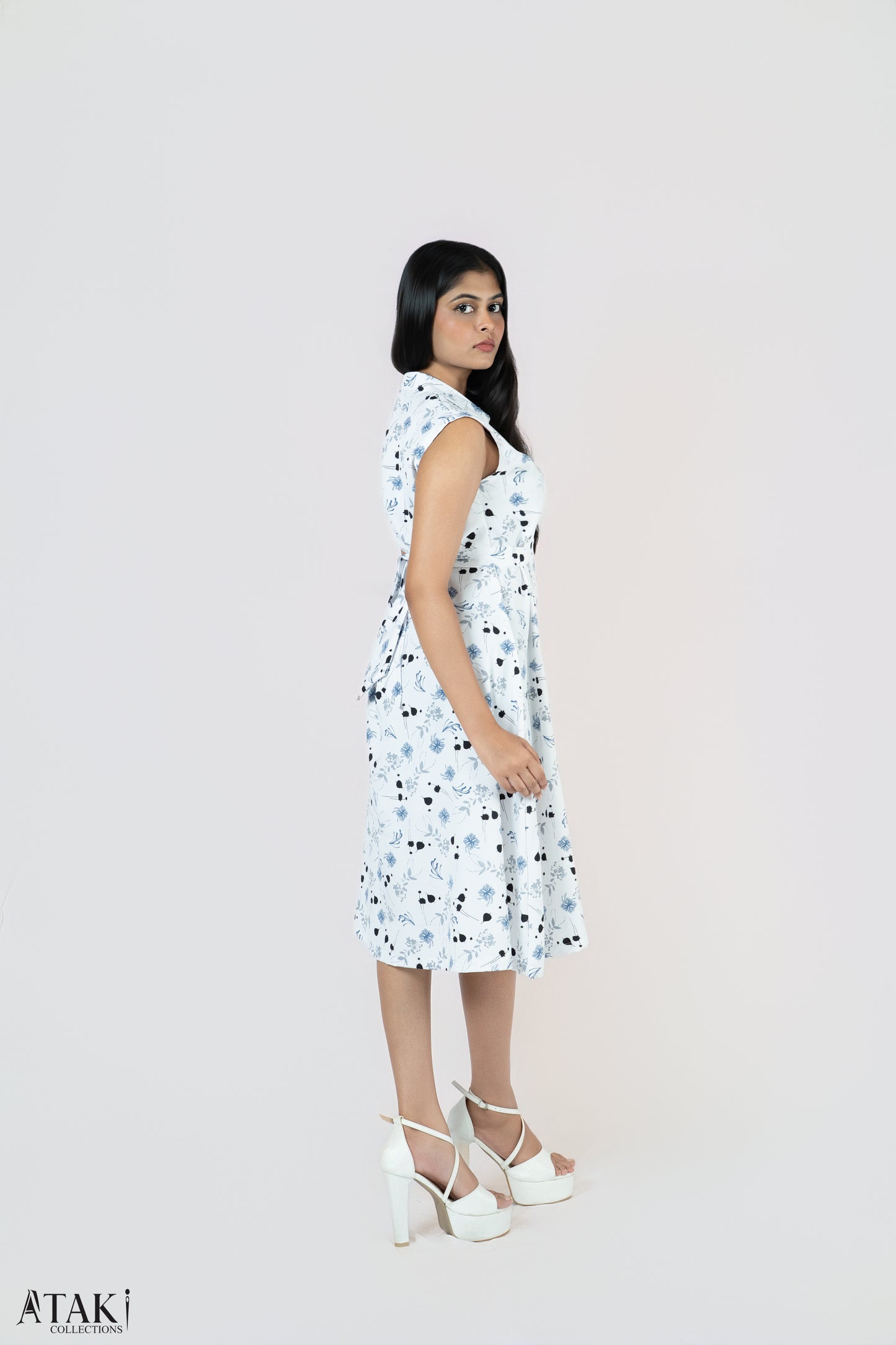 Petal Whirl Belted Dress