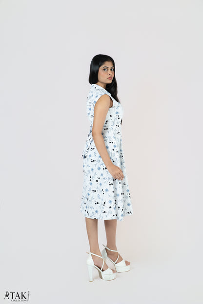 Petal Whirl Belted Dress