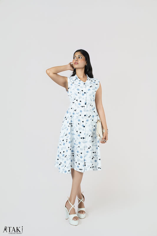 Petal Whirl Belted Dress