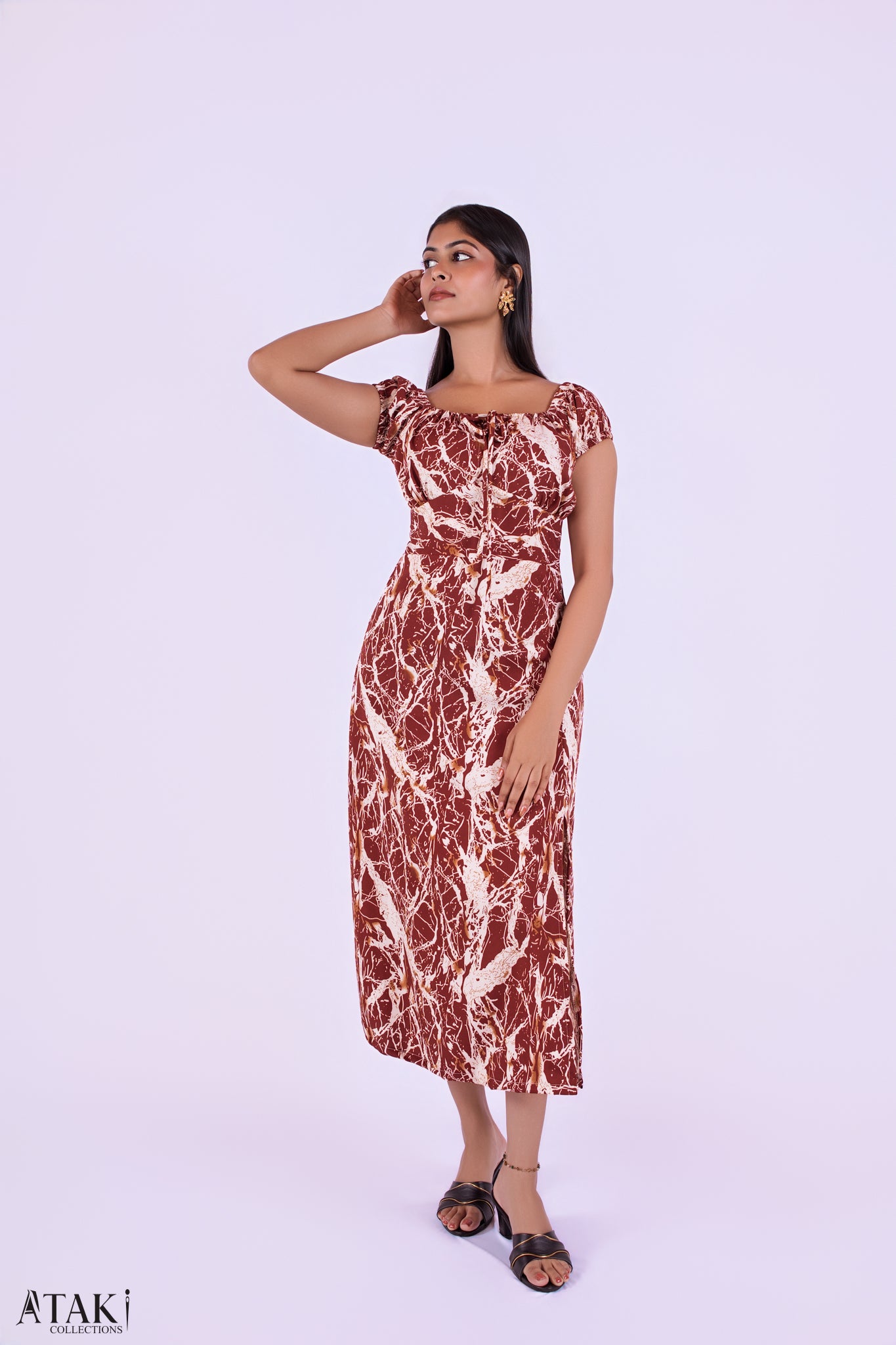 Marble Grace Midi Dress