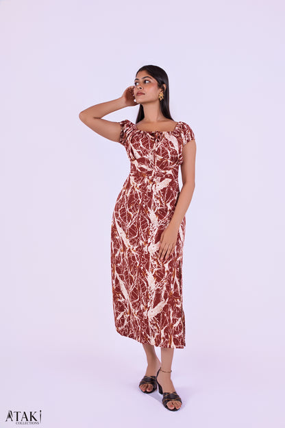 Marble Grace Midi Dress