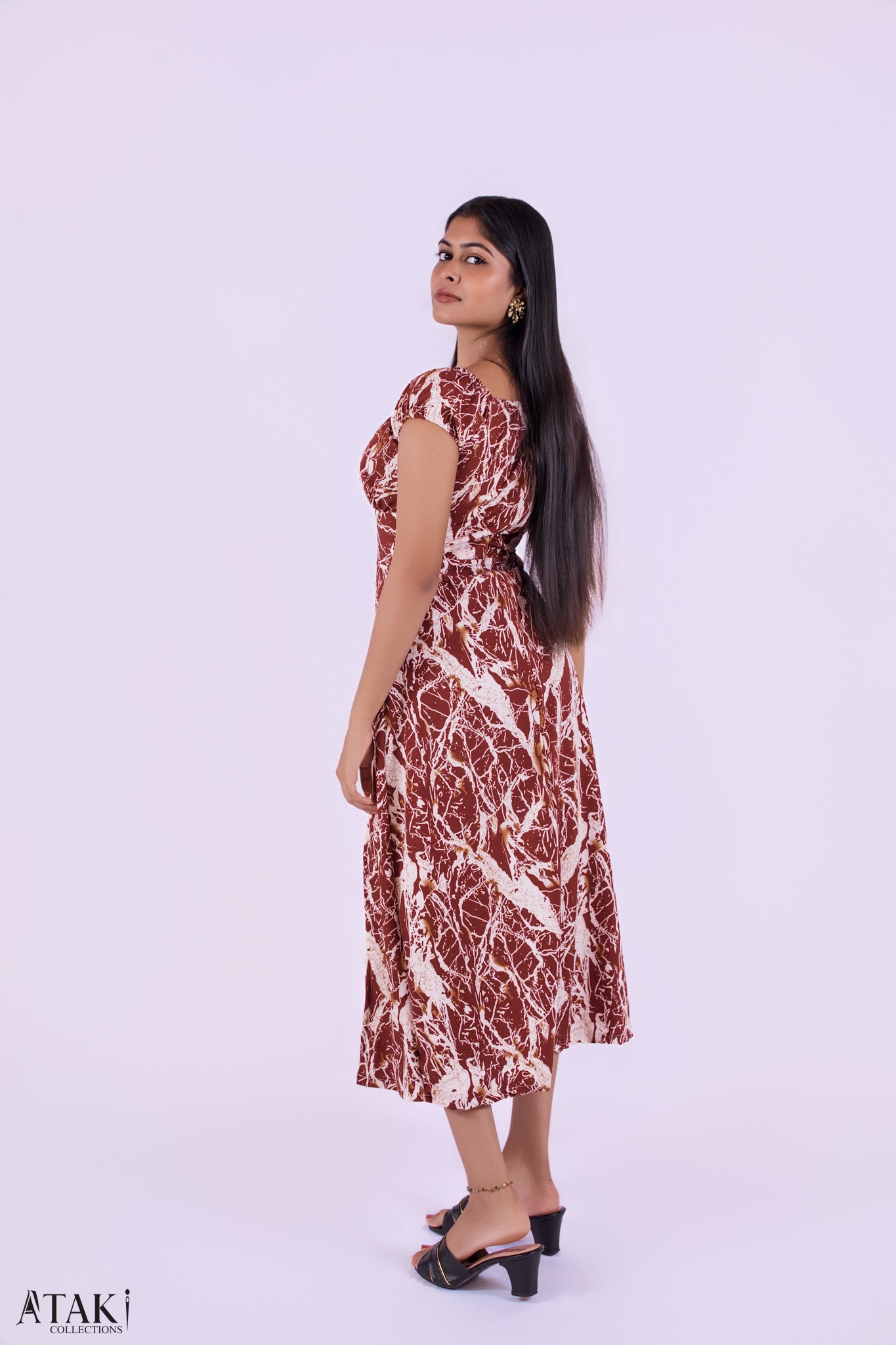Marble Grace Midi Dress