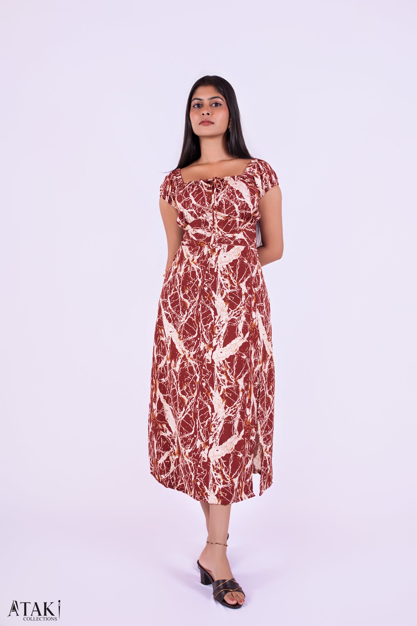 Marble Grace Midi Dress