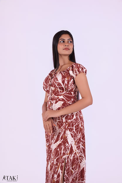 Marble Grace Midi Dress