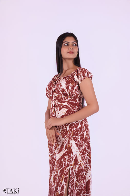 Marble Grace Midi Dress