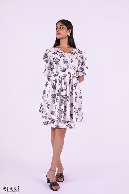 Luna Bloom Puff Sleeve Dress